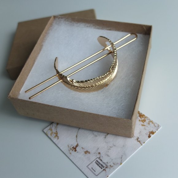 Feather Bun Cuff 3 in 1 - Gold - Picture 7 of 7